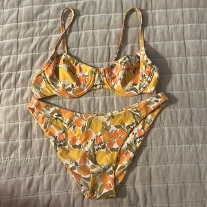 Kulani Kinis Ditzy Underwire Bikini Set in Limoncello